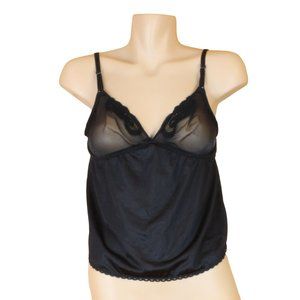 Vintage Yves Saint Laurent Camisole Black Size 36 Adjustable Straps 1970s CA253